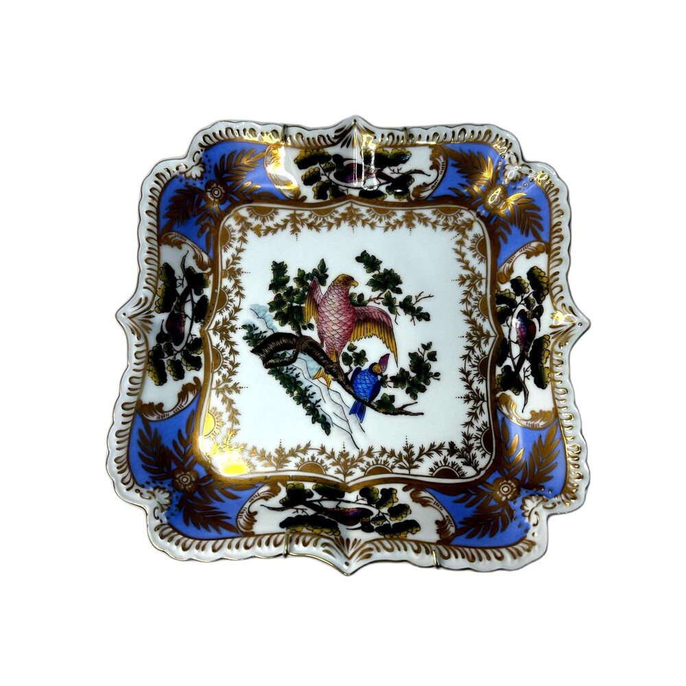 Chelsea House Birds of Paradise Porcelain Decorative Tray Hand-Painted Set of 2